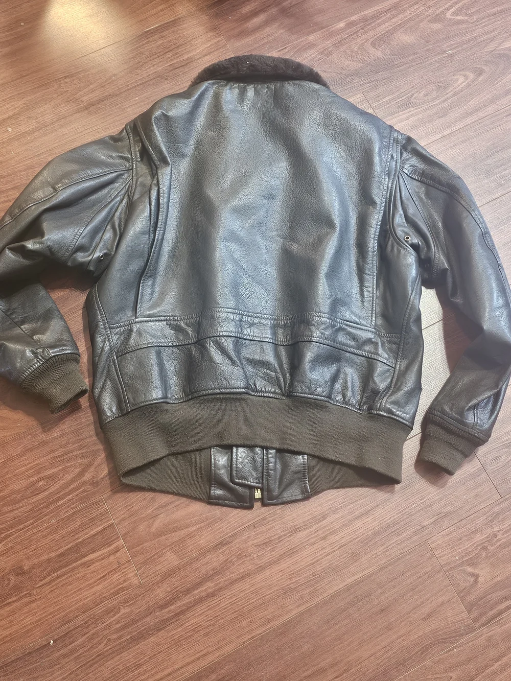 Avirex Men's Type G1 Brown Leather Bomber Jacket with Fur Collar (Sz 46)